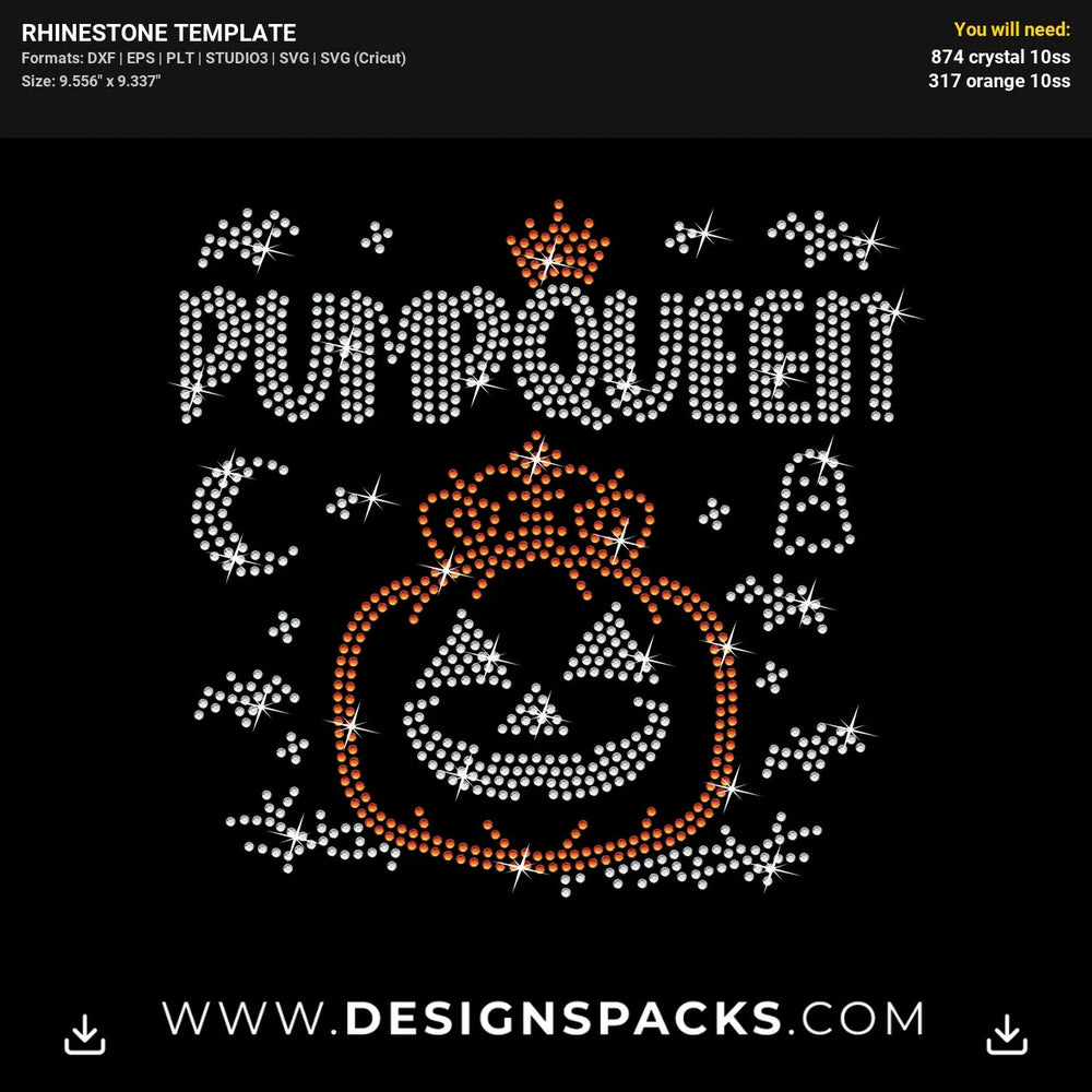 Pumpqueen Rhinestone Digital Template