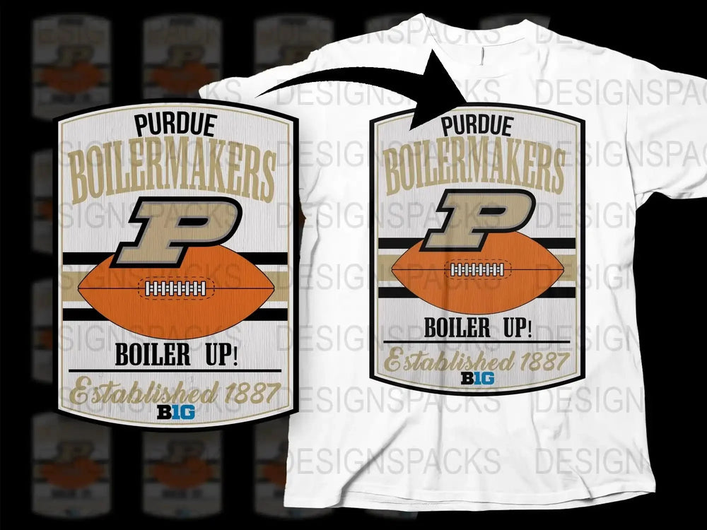 Purdue Boilermakers Football T-Shirt, Vintage Graphic Tee, Established 1887, Collegiate Apparel, Sports Fan Gift, White Cotton Shirt