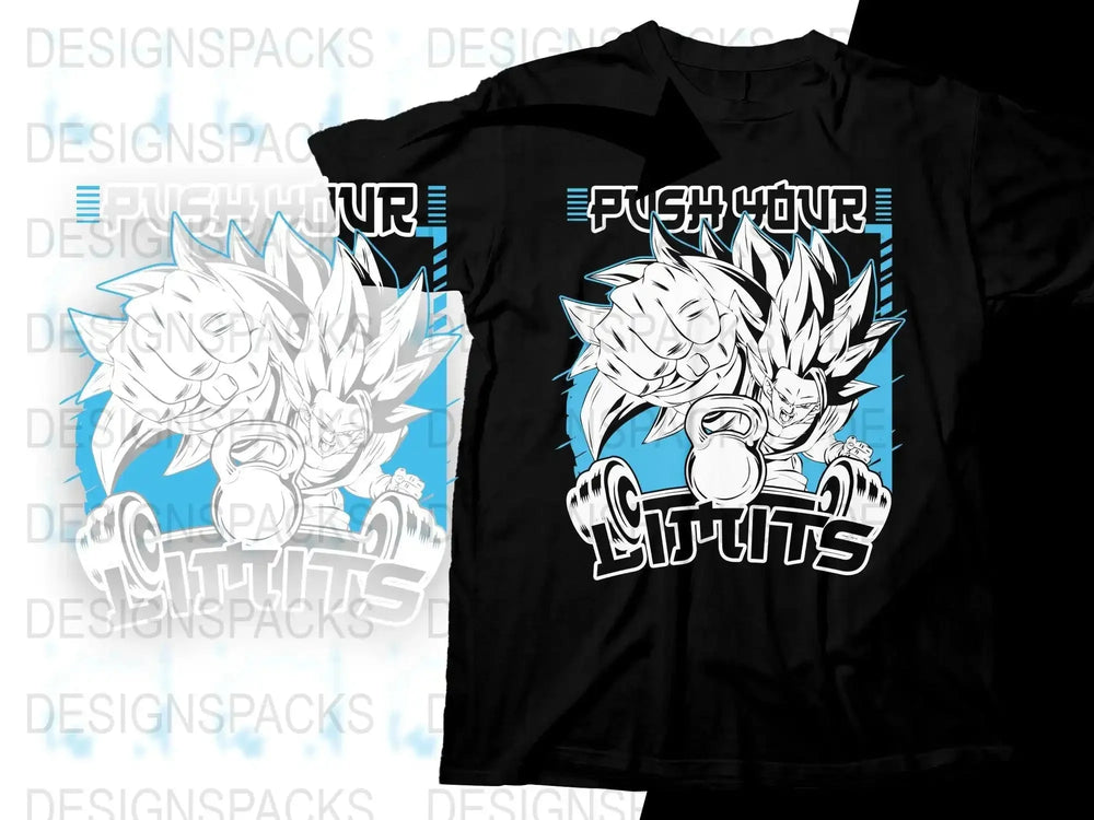Push Your Limits Goku Motivational Gym Png Digital Download
