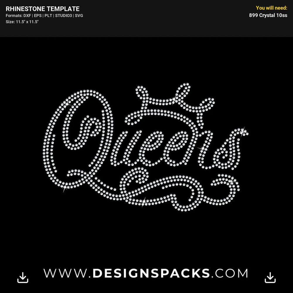 Queens Crown Royal Tiara Rhinestone Digital Template