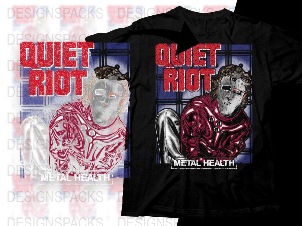 Quiet Riot Illustrated Mask Design Png Digital Download