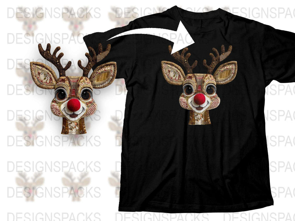 Cute Reindeer Graphic T-Shirt, Whimsical Deer Design Tee, Unisex Christmas Holiday Shirt, Fun Festive Apparel for All Ages