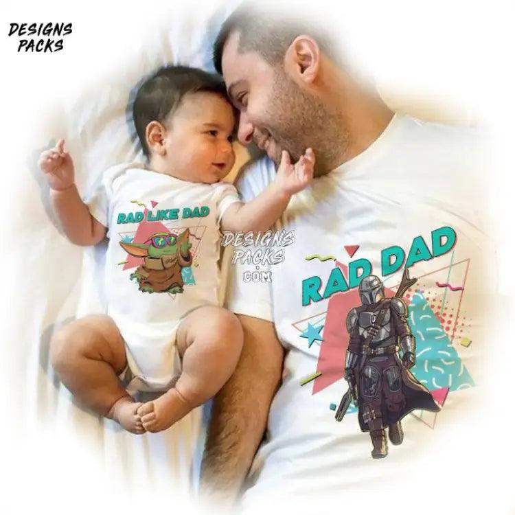 Rad Dad First Fathers Day Mandalorian And Baby Yoda Png Design