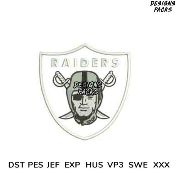 Raiders logo design for embroidery, DTF, DTG with DST PES JEF formats