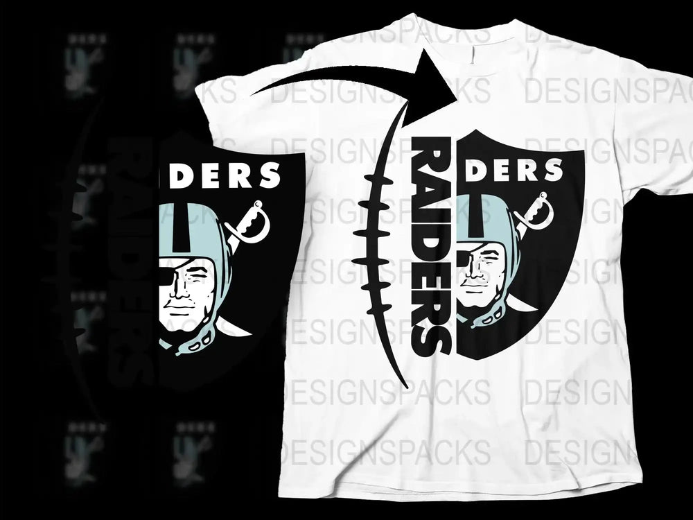 Raiders Graphic T-Shirt, Black and White, Vintage Helmet Design, Sports Fan Apparel