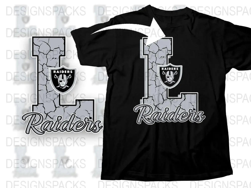 Raiders Graphic T-Shirt, Classic Black Sports Team Fan Tee, Casual Football Apparel