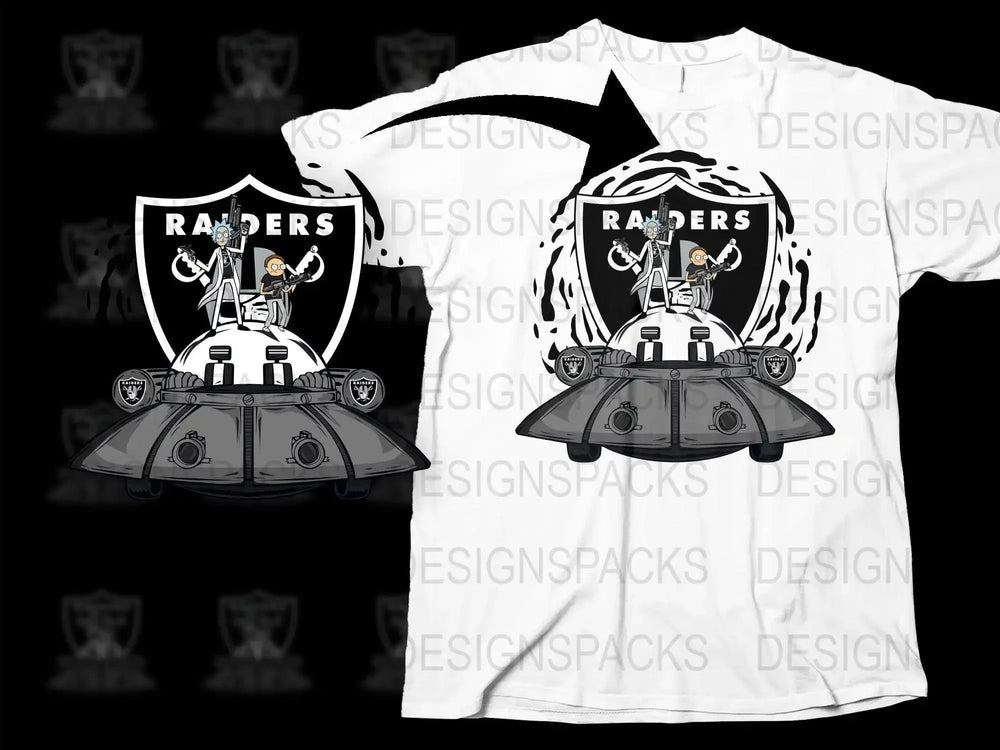 Raiders Logo with Rick and Morty Design Png Digital Download