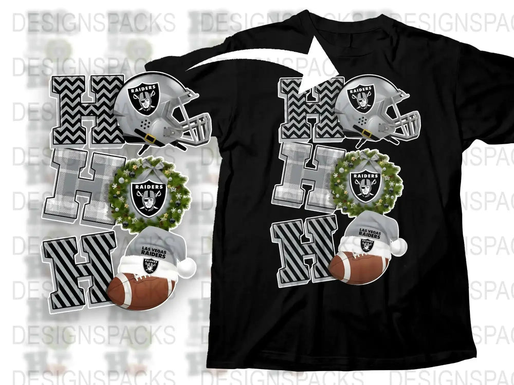 Raiders Football T-Shirt, Home Decor Letter Blocks, Sports Team Wreath, Fan Gift Set