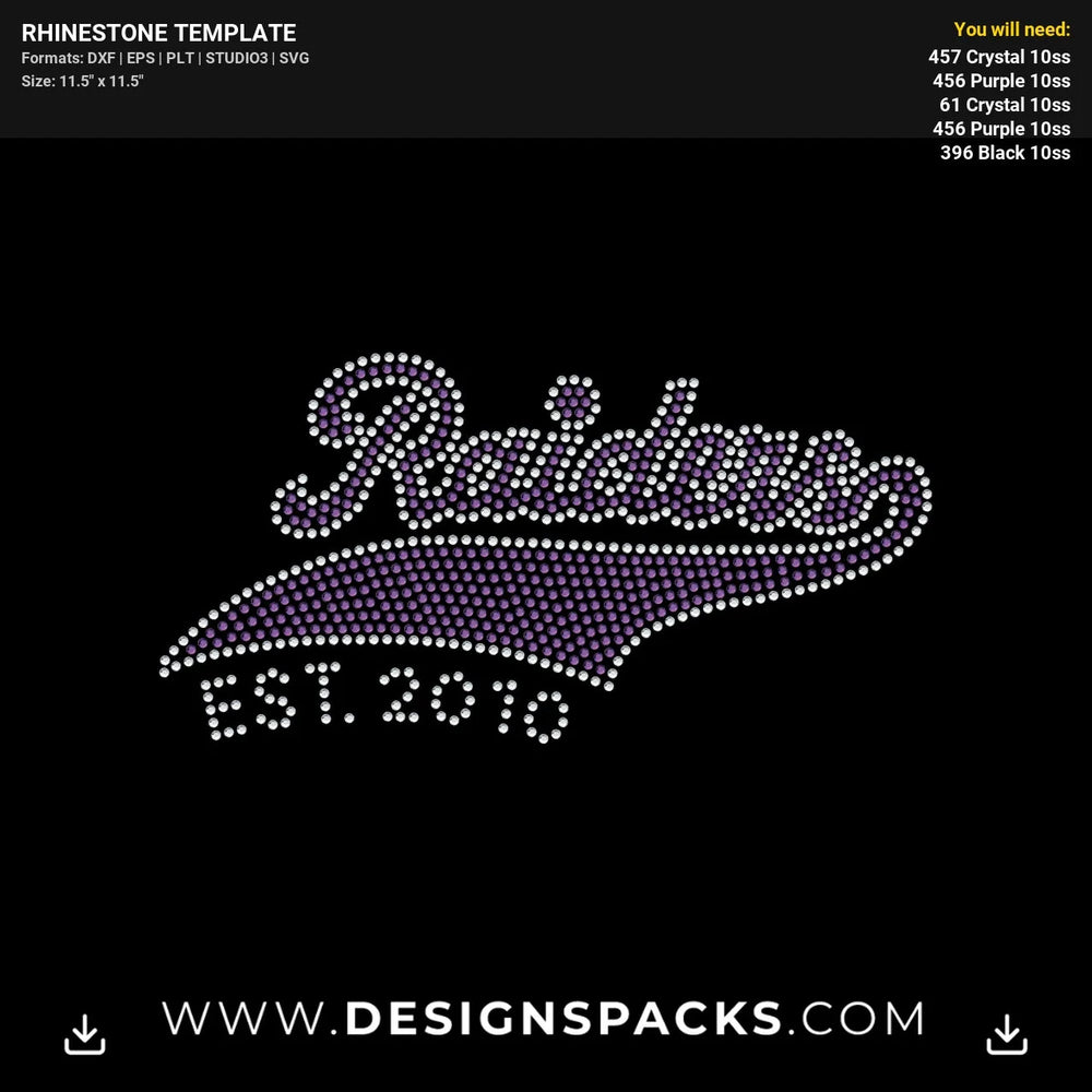 Raiders Script Logo Rhinestone Digital Template
