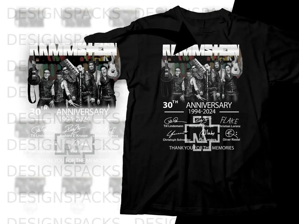 Rammstein 30th Anniversary 1994-2024 band photo and text.