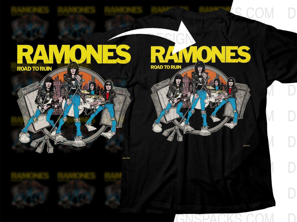 Ramones Road To Ruin Band Album Cover Png Halftone Digital Download