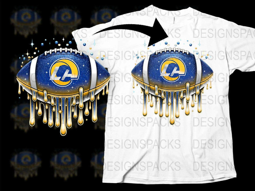 Los Angeles Football Team Graphic T-Shirt, Dripping Paint Design, Sports Fan Apparel, Unisex Casual Wear