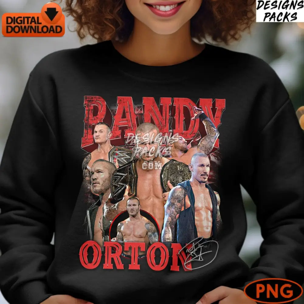 Randy Orton Digital Art Png Instant Download Wrestling Star Superstar Fan Gift