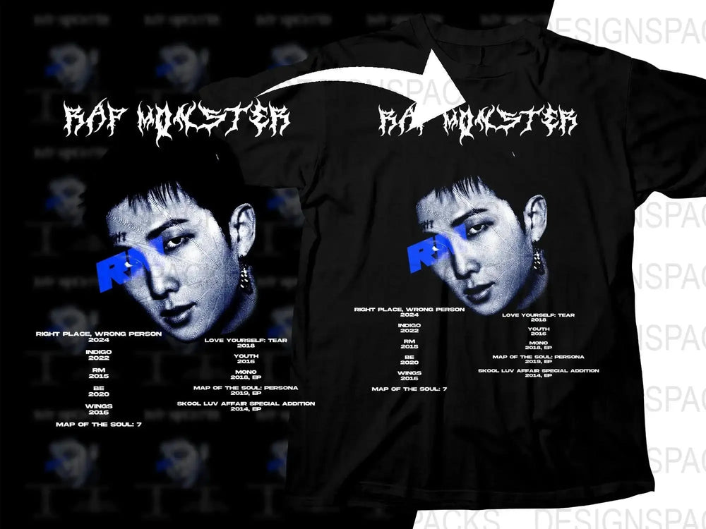 RAP MONSTER Music Artist Streetwear Png Digital Download