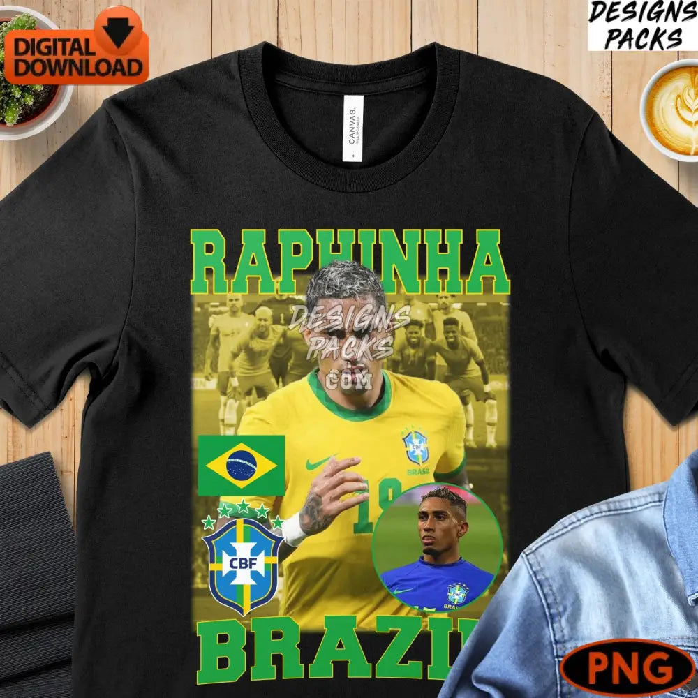Raphinha Brazil Soccer Player Digital Art Print Instant Download Png