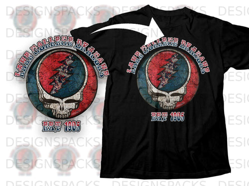 Lake George Dragons 1905 Skull Logo Design Shirt