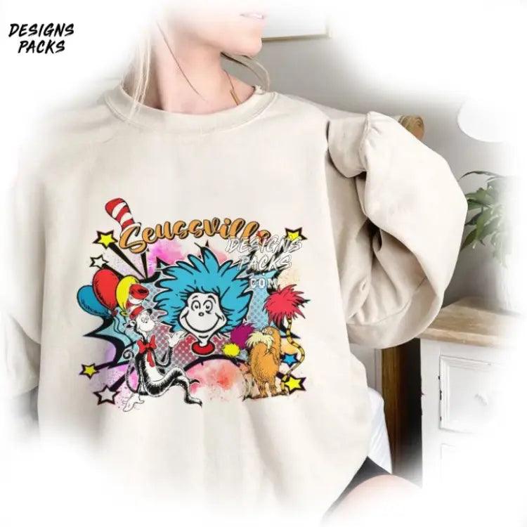 Read Across America School Funny Dr Suess Sublimation Designs Png Design