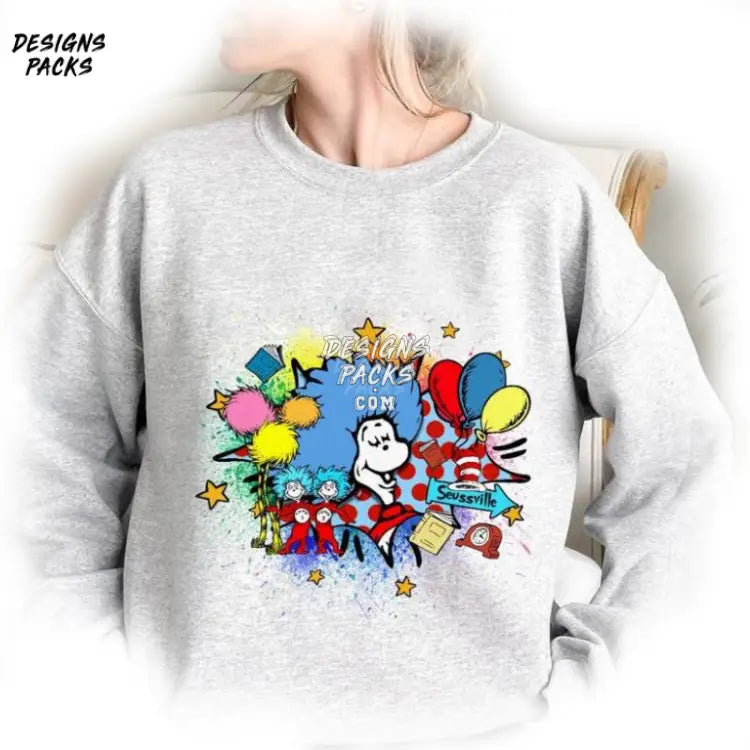 Read Across America School Sublimation Dr. Suess Retro Png Design