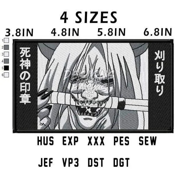 Reaper Death Seal Anime Embroidery Design
