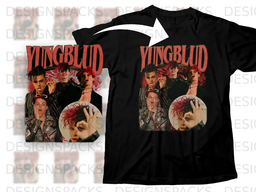 Black t-shirt with Yungblud band image and logo.