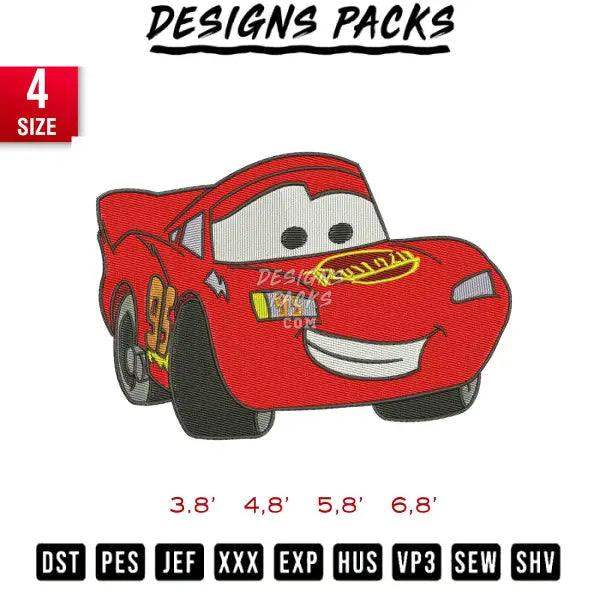 Red Car cartoon embroidery design Embroidery Design 