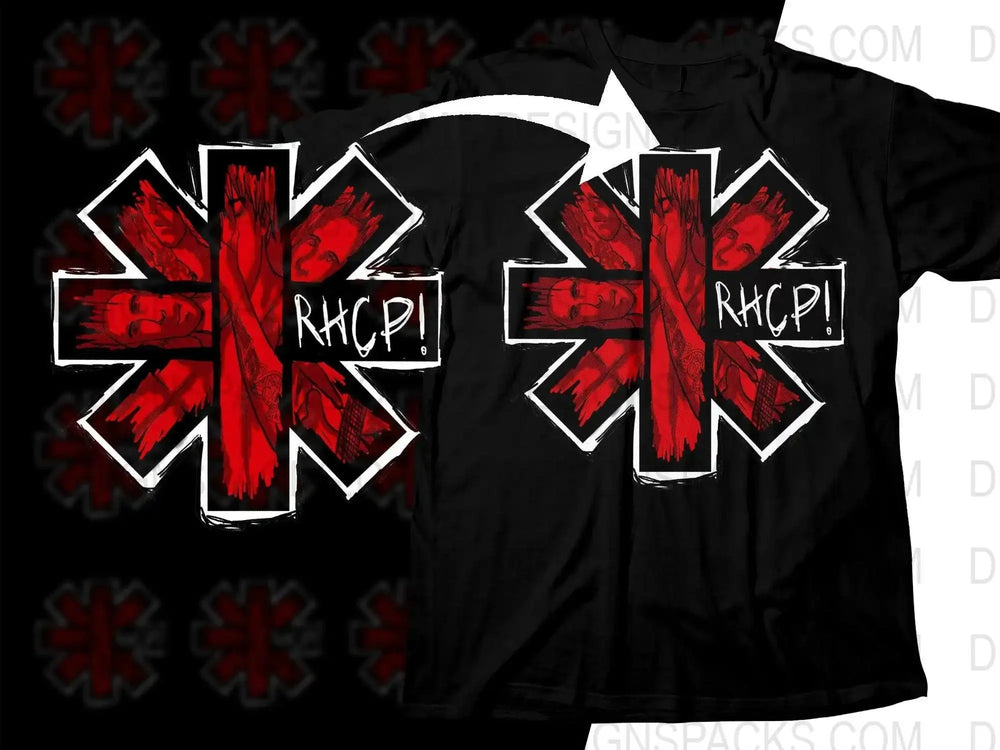 Red Hot Chili Peppers Artistic Rock Band Png Halftone Digital Download