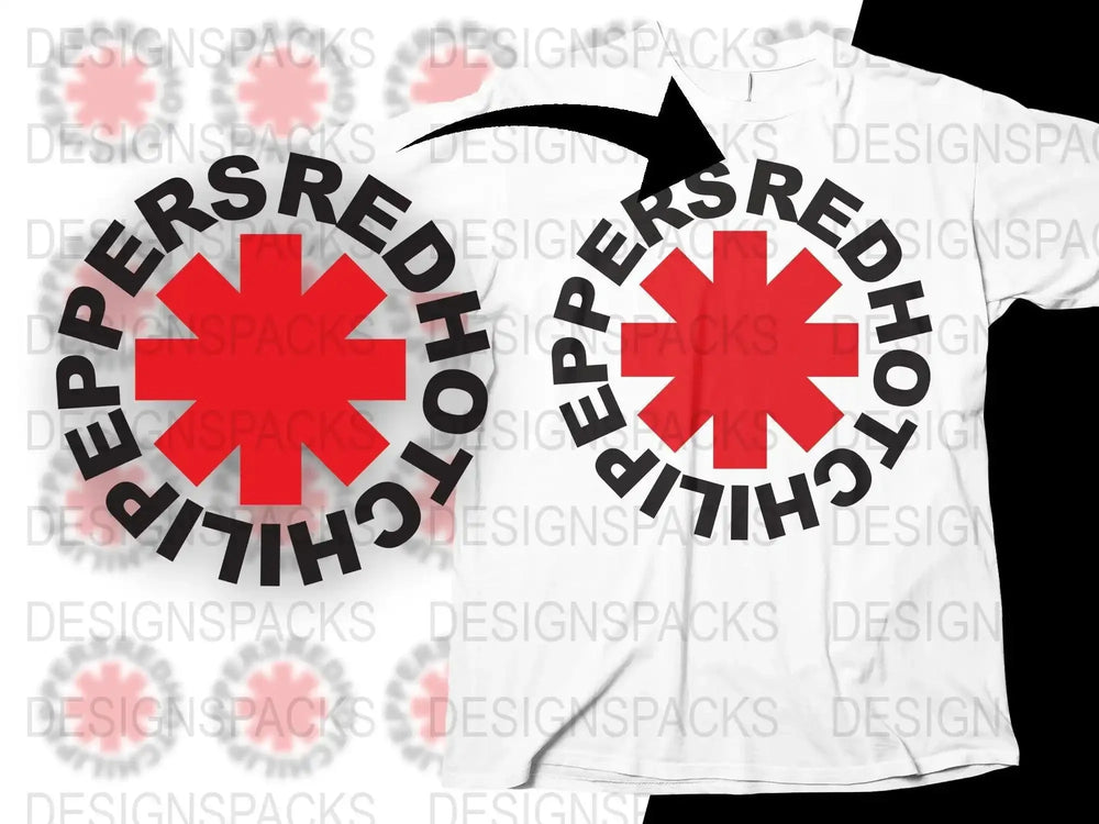 Red Hot Chili Peppers Iconic Rock Band Logo Graphic Png Design Digital Download
