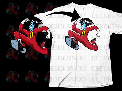 Red Superhero in Action Streetwear Png Digital Download