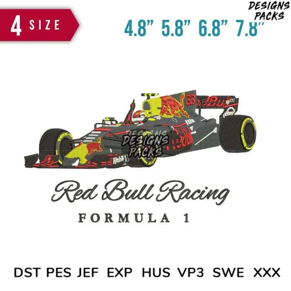 Redbull Racing f1 Embroidery Design 4.8" 5.8" 6.8" 7.8"