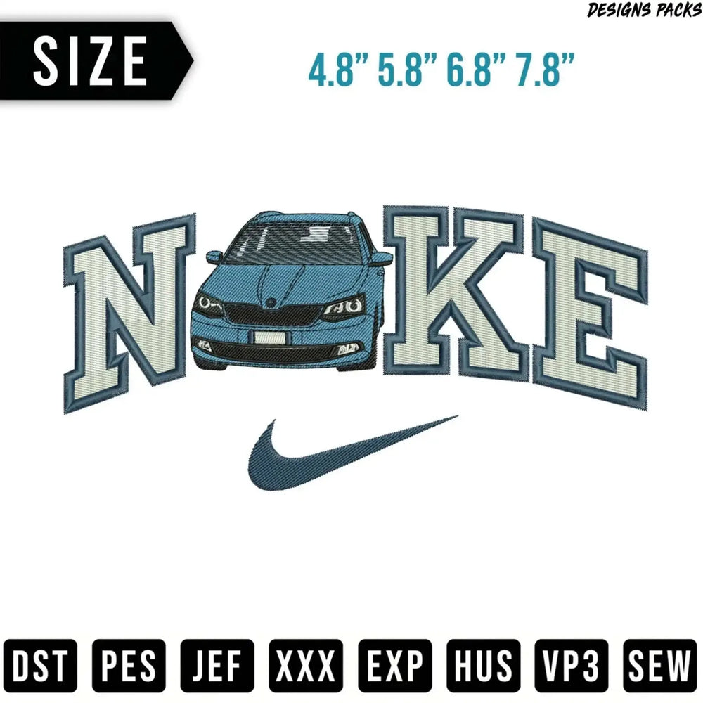 Reimagined Car Culture Digital Embroidery Design