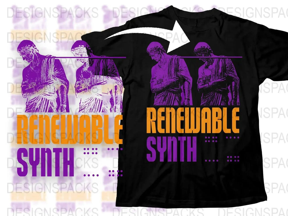 Renewable Synth Graphic Streetwear Png Digital Download
