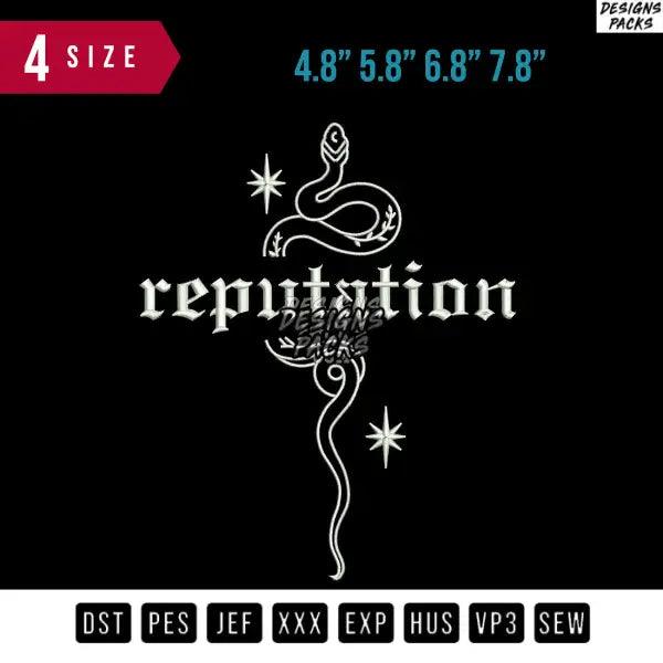 Reputation Snake Embroidery Design