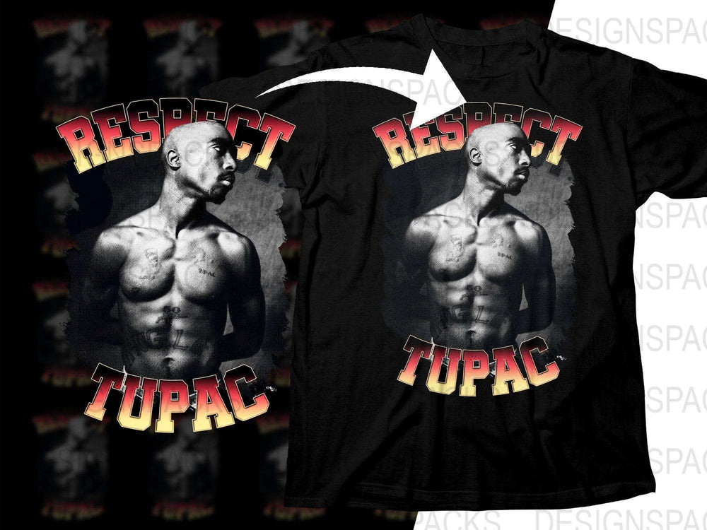 Respect Tupac Shakur Bold Graphic Design Png Digital Download