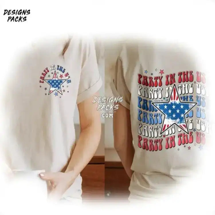 Retro 4Th Of July American Usa Flag Party In The Y2K Styled Png Design