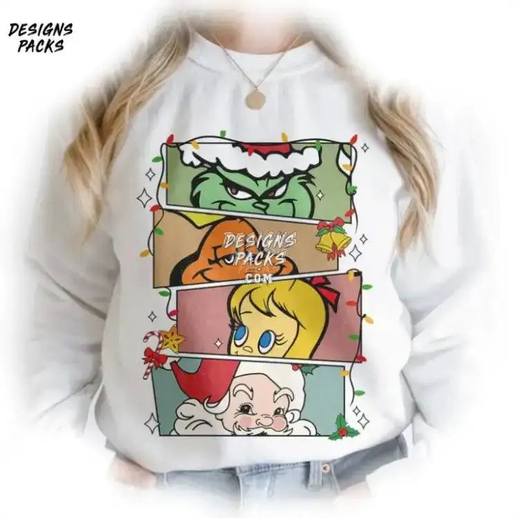 Retro Christmas Characters Merry Girncmas Png Design