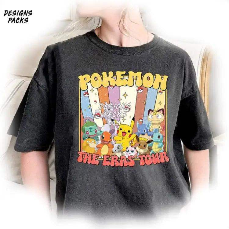 Retro Eevee Concert Music Video Game Family Trip Pikachu Eras Tour Png Design