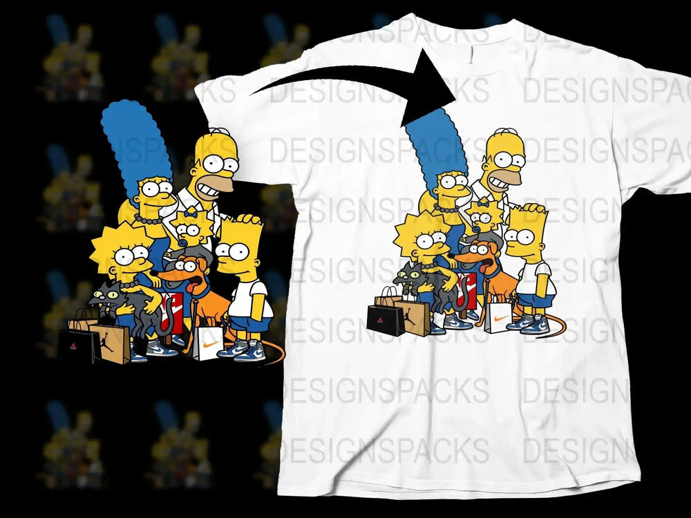 Retro Family Characters Streetwear Graphic Png Digital Download