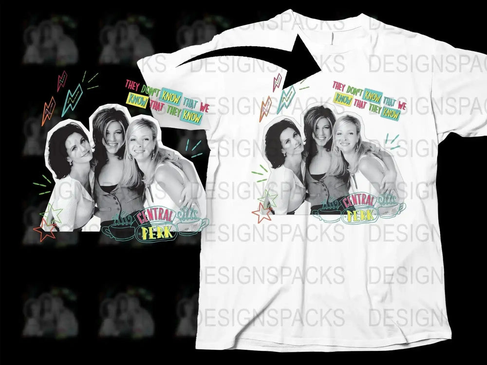 Retro Friends TV Show Central Perk Graphic Png Digital Download