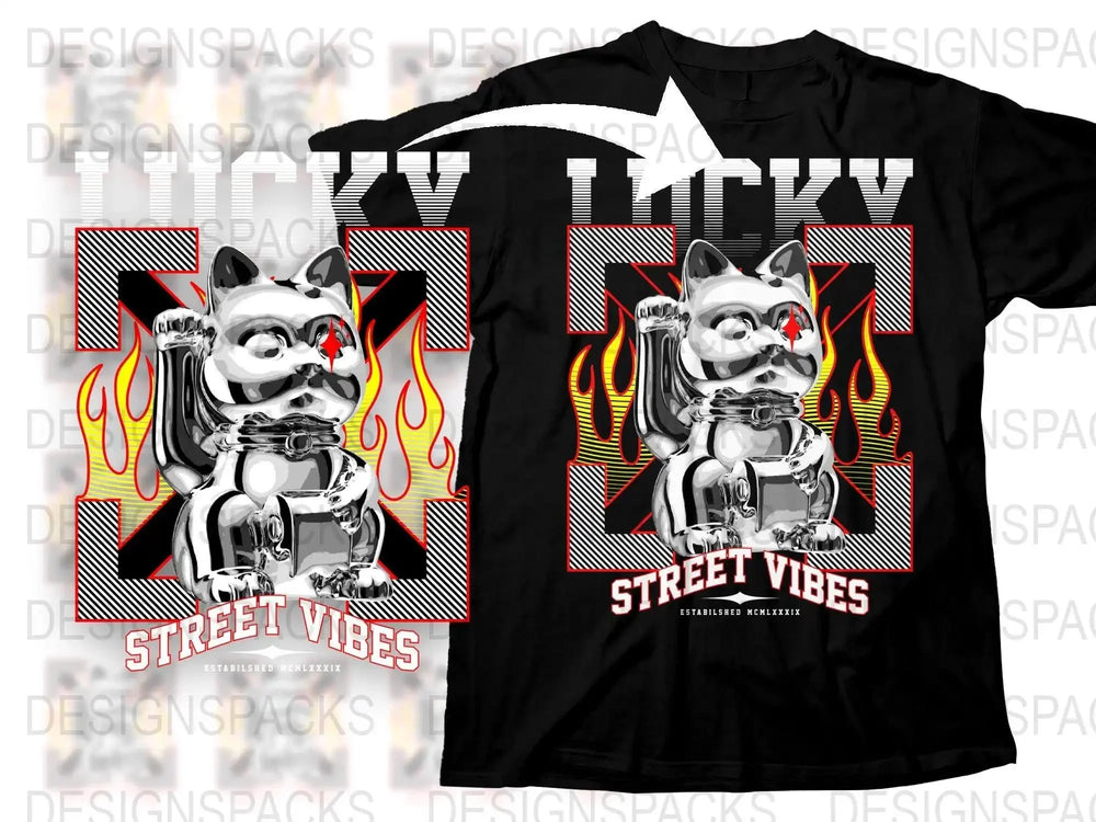Retro Futuristic Cat Street Vibes Graphic Png Digital Download
