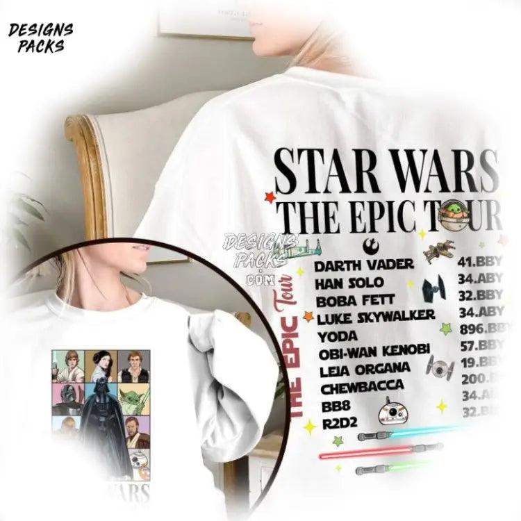 Retro Galaxy’s Edge Characters Concert Music Vintage Tarwars The Epic Tour Two - Sided Png Design