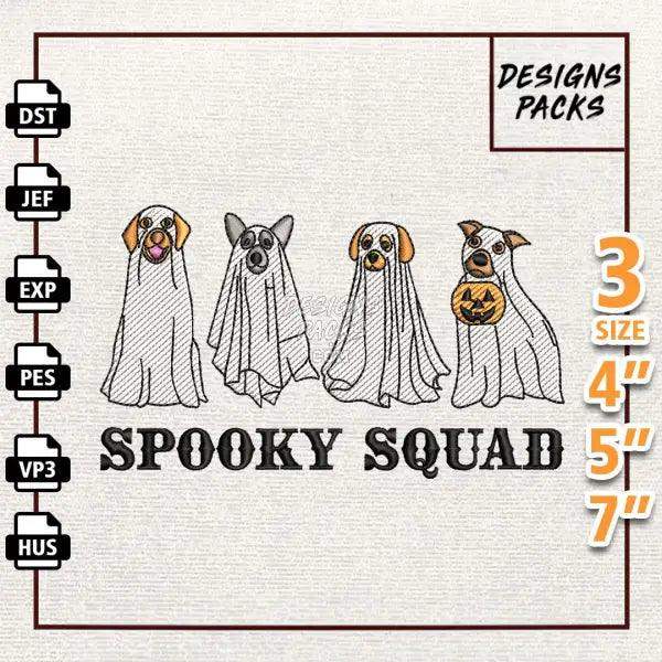 Retro Ghost Spooky Embroidery Design