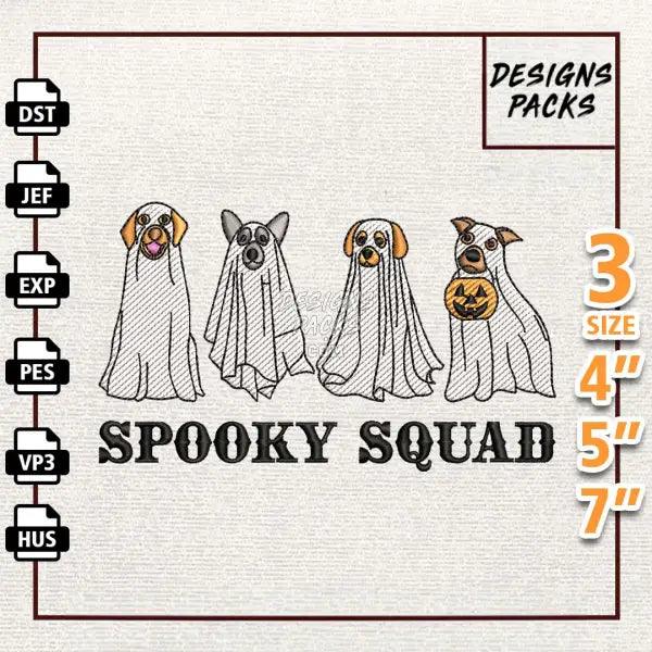 Retro Ghost Spooky Embroidery Design