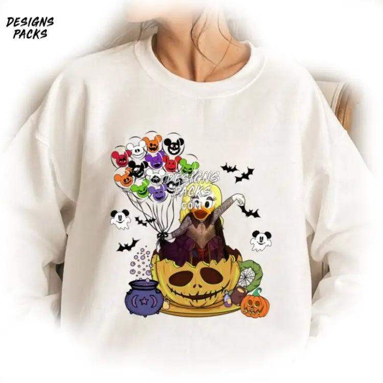 Retro Halloween Balloons Teacup Pumpkin Cartoon Sanderson Sisters Png Design
