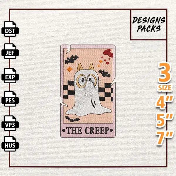 Retro Halloween Tarot Card Embroidery Design