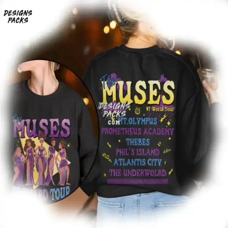 Retro Hercules Diva The Muses Song Concert Music Two - Sided Vintage Cartoon 97 World Tour Png