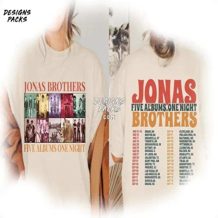 Retro Jonas Brothers Tour Band Brother Five Albums One Night Png Design