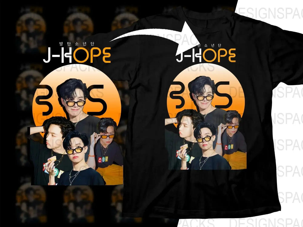Retro Kpop Star J-Hope BTS Band Png Digital Download