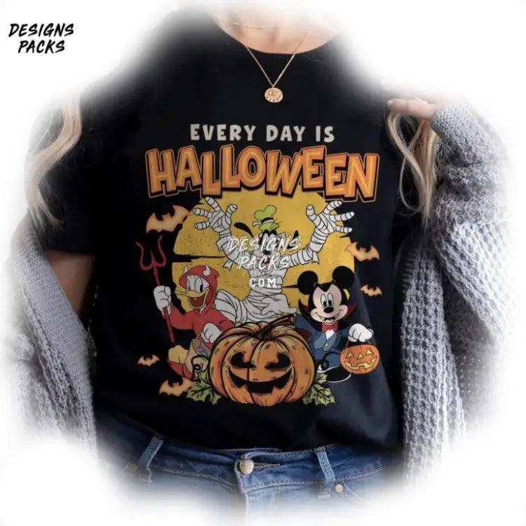 Retro Mickey Halloween Trick Or Treat Cartoon And Friends Everyday Is Pumpkin Spice Png Design