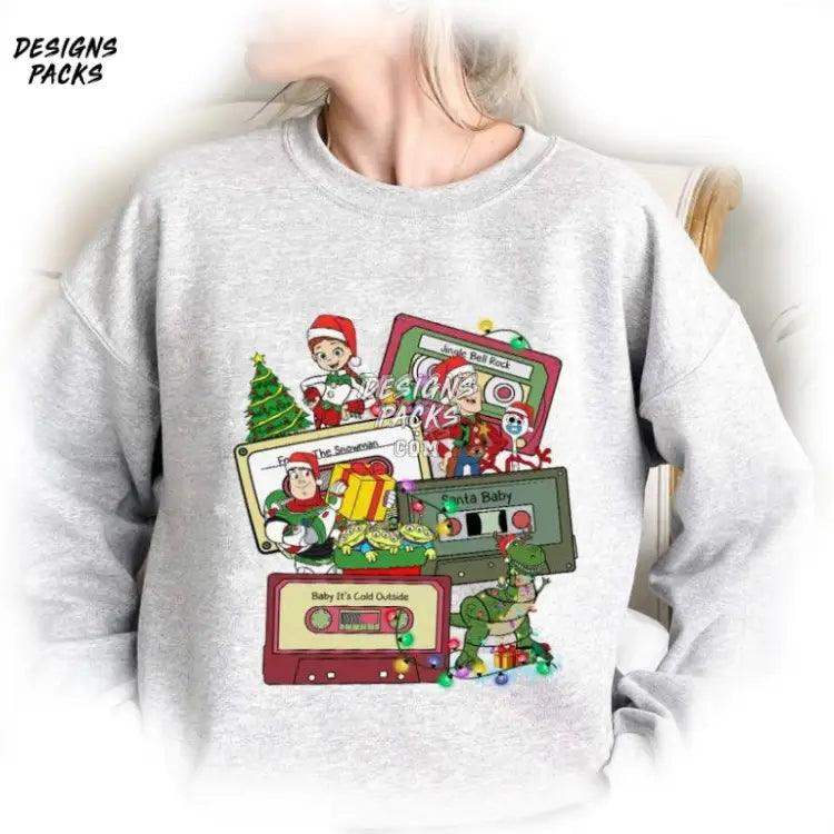 Retro Music Cassette Tapes Christmas Party Cartoon Vintage Png Design