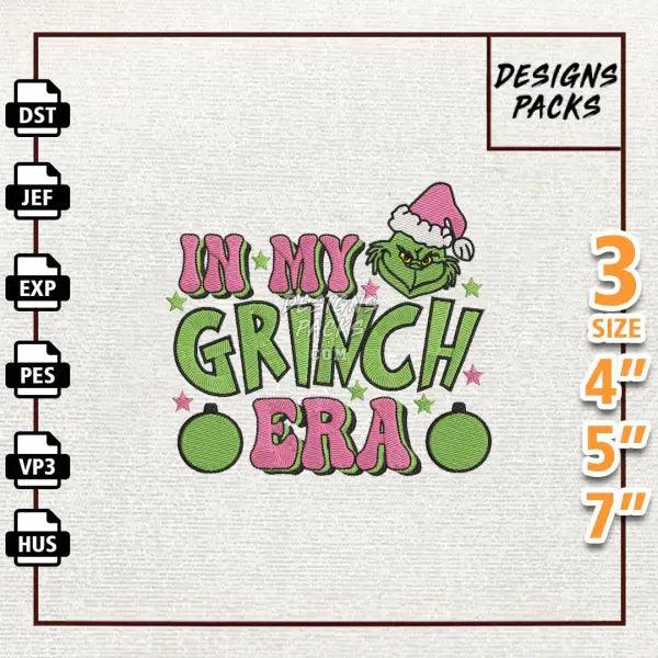 Retro Pink Christmas Embroidery Design